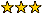 3 golden stars in a horizontal row