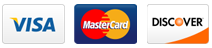 accepted credit cards Visa MasterCard Discover logos