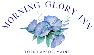 Morning Glory Inn logo with blue morning glories.