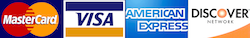 Credit cards excepted - Visa Mastercard American Express Discovery