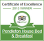 TripAdvisor Certificate of Excellence