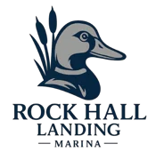 rock hall landing logo featureing and mallard duck