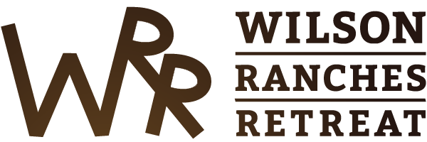 Illustration Logo - The words WWR Wilson Ranches Retreat in a brown gradiant